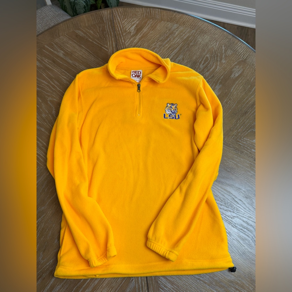 LSU fleece pull over quarter zip with pockets